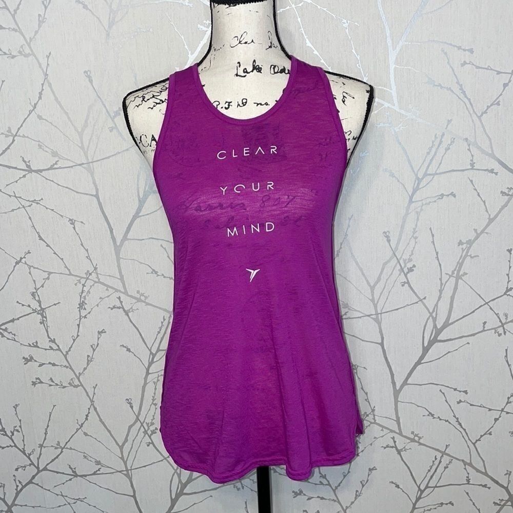 Old Navy Active Womens Purple Clear Your Mind Racerback Tank Top Size‎ S